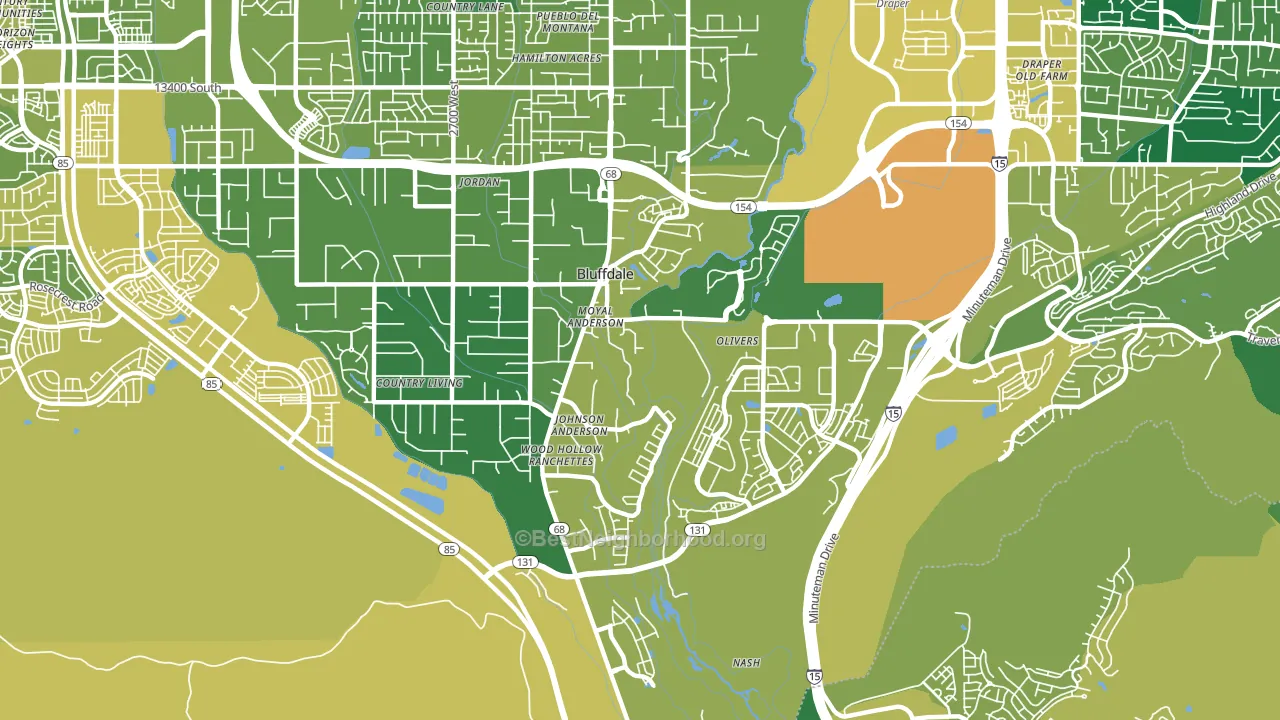 Bluffdale, UT block-group voter-turnout map