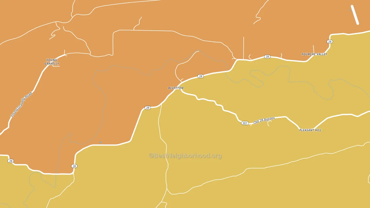 Bluffton, AR block-group voter-turnout map