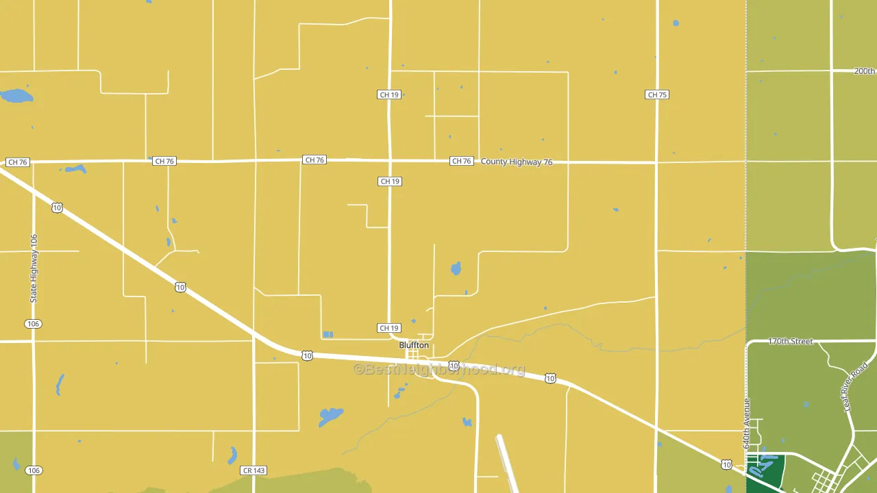 Bluffton, MN block-group voter-turnout map