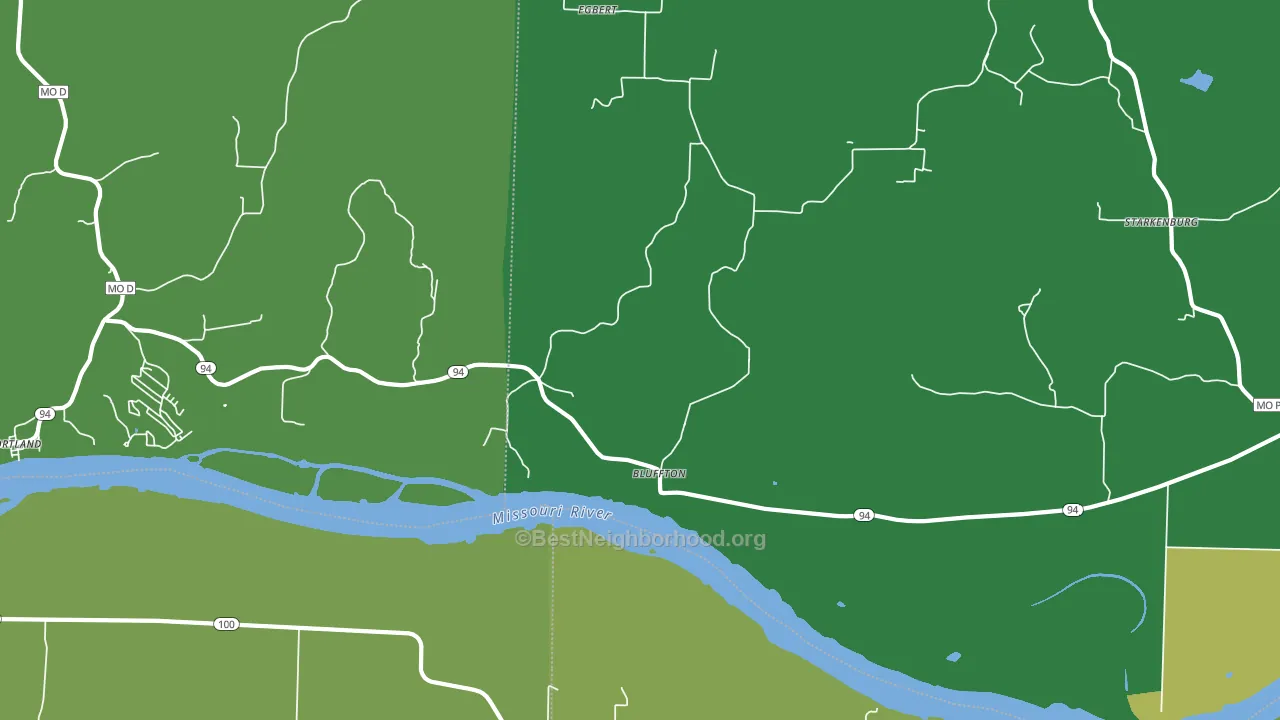 Bluffton, MO block-group voter-turnout map