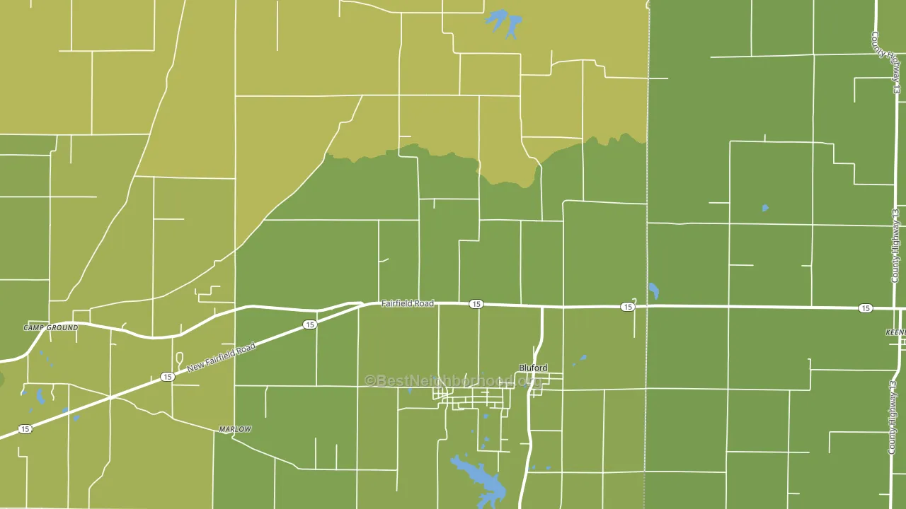 Bluford, IL block-group voter-turnout map