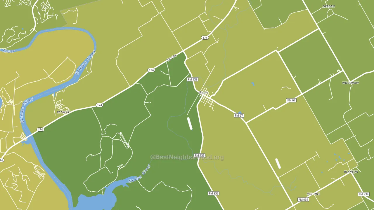 Blum, TX block-group voter-turnout map