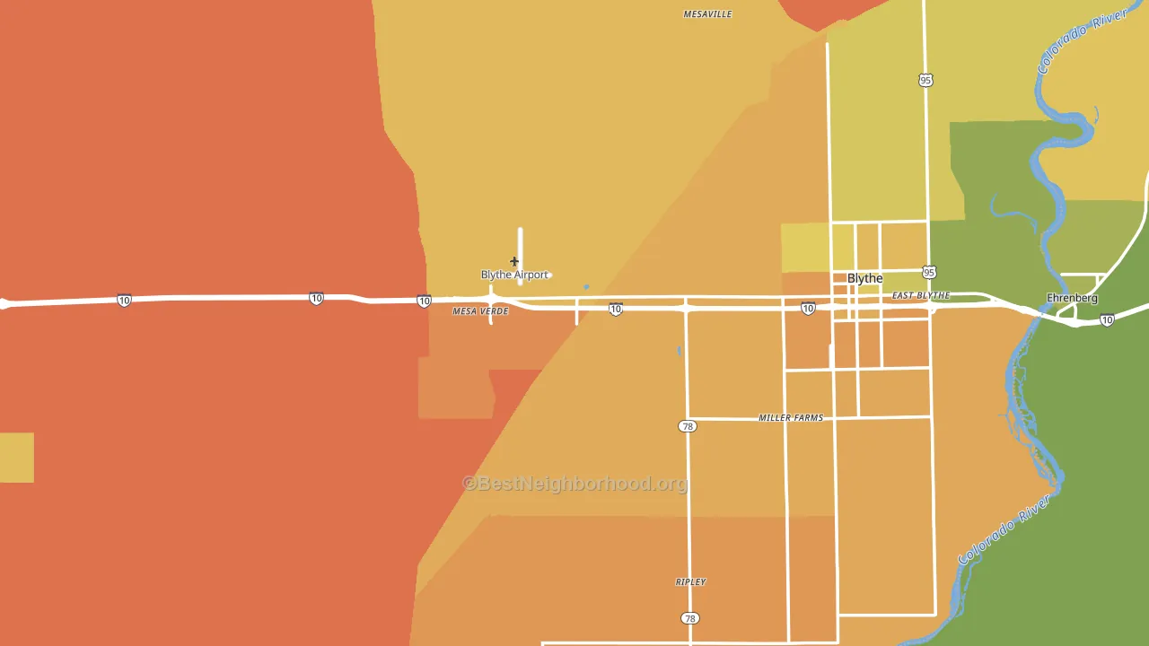 Blythe, CA block-group voter-turnout map