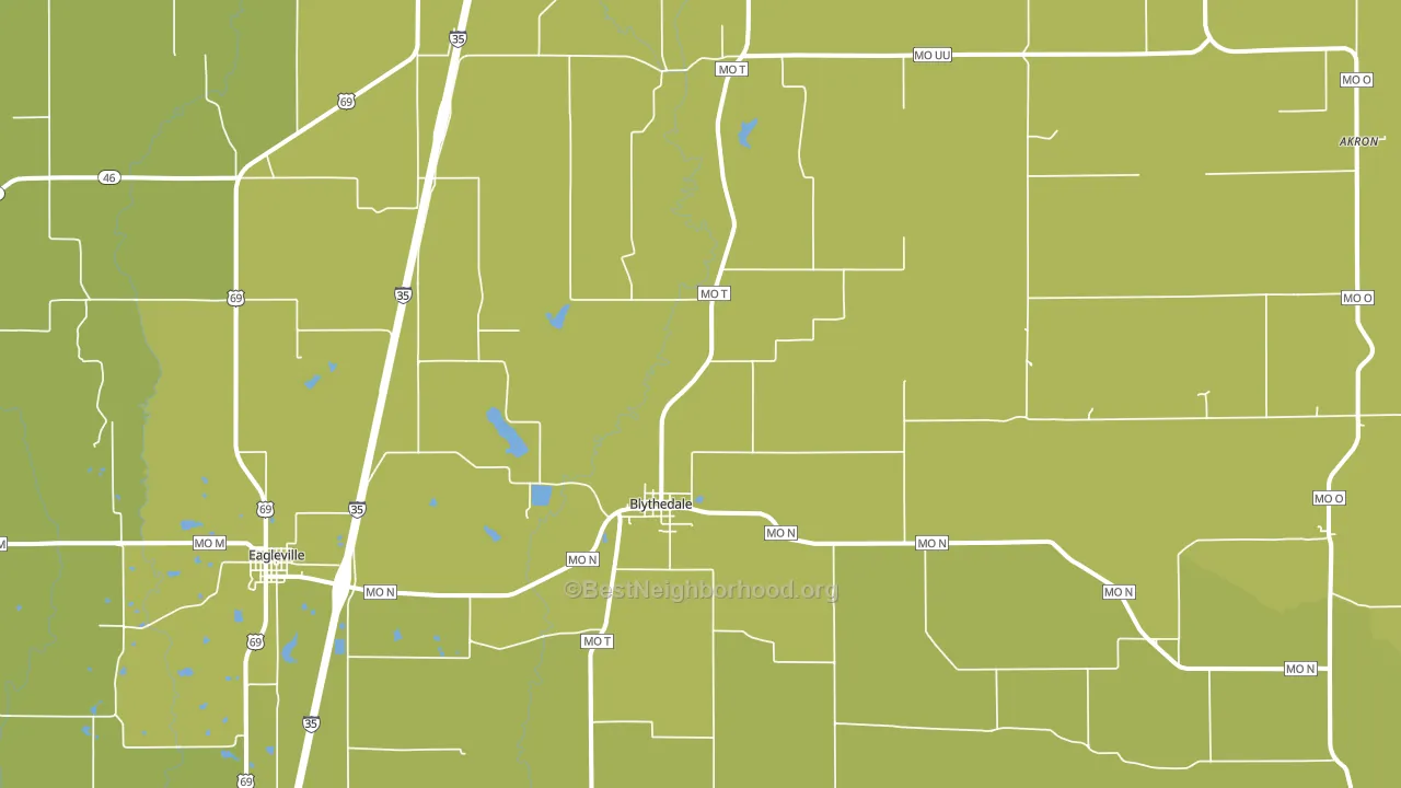 Blythedale, MO block-group voter-turnout map