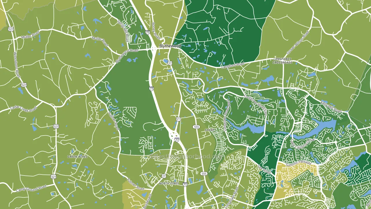 Blythewood, SC block-group voter-turnout map