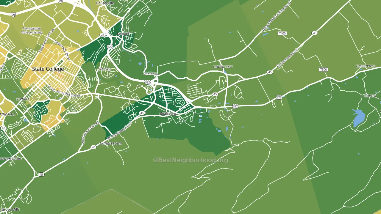 Boalsburg, PA block-group voter-turnout map