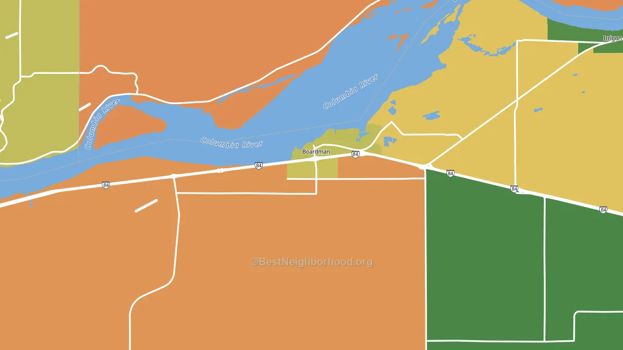 Boardman, OR block-group voter-turnout map