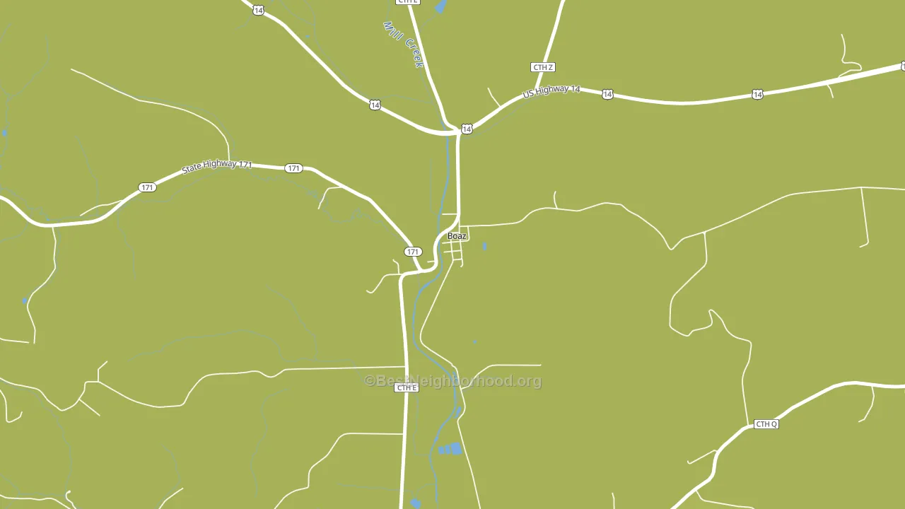 Boaz, WI block-group voter-turnout map