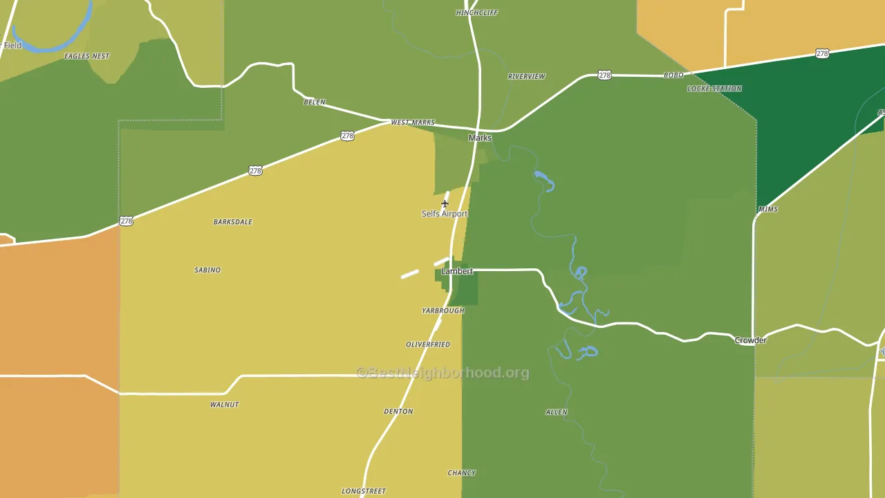 Bobo, MS block-group voter-turnout map