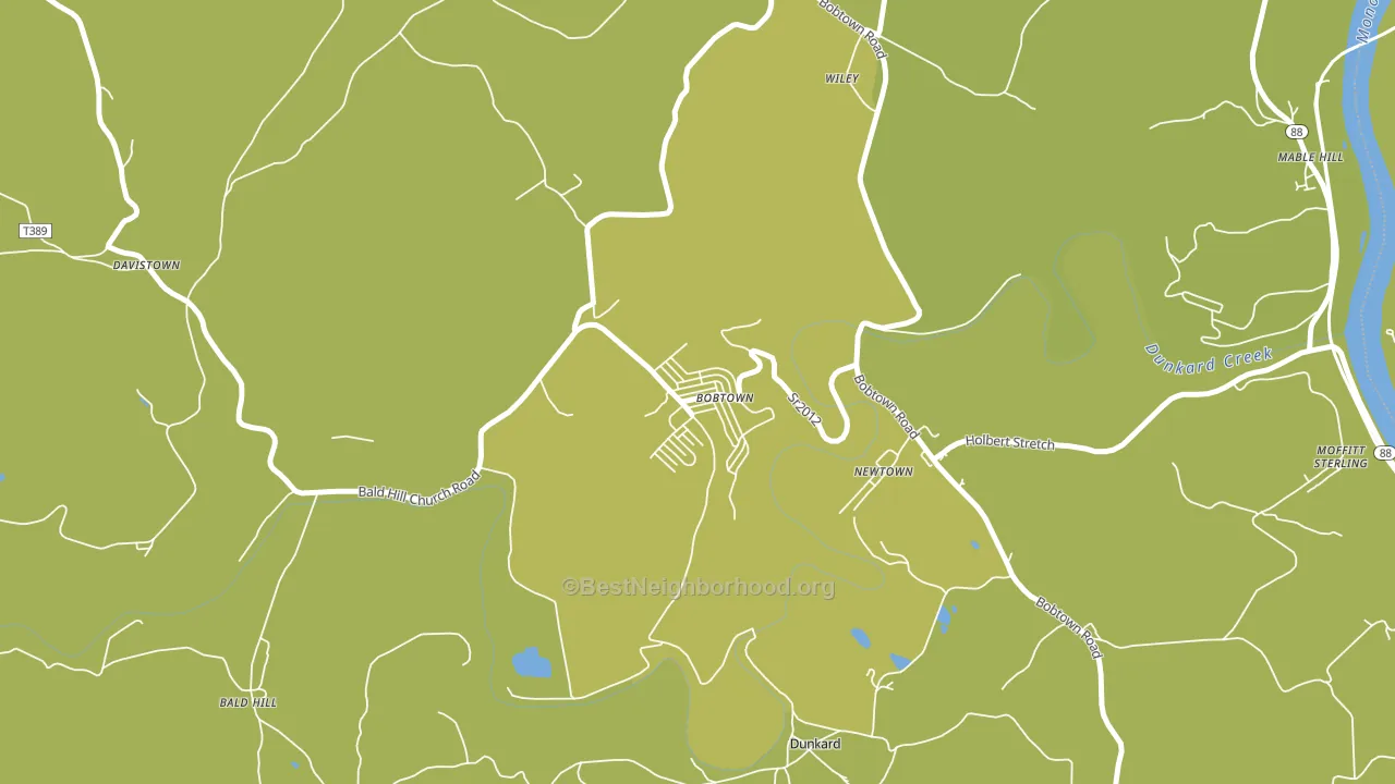 Bobtown, PA block-group voter-turnout map