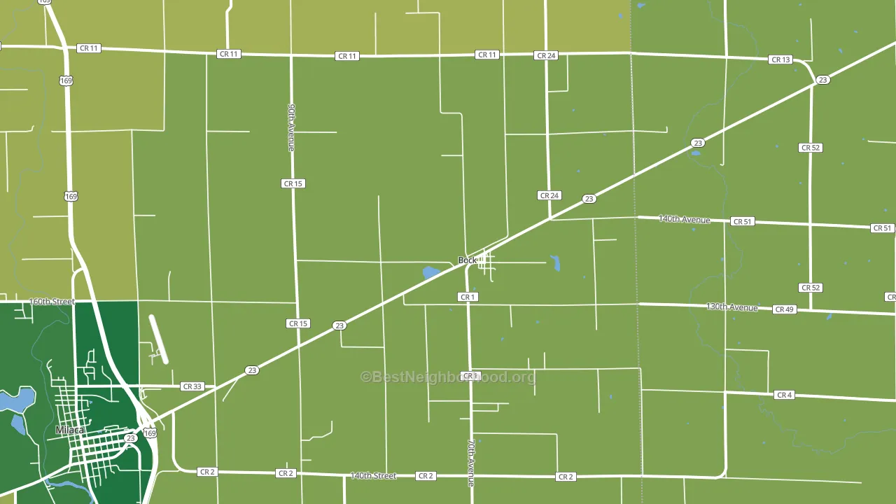 Bock, MN block-group voter-turnout map