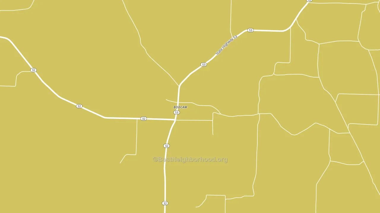 Bodcaw, AR block-group voter-turnout map