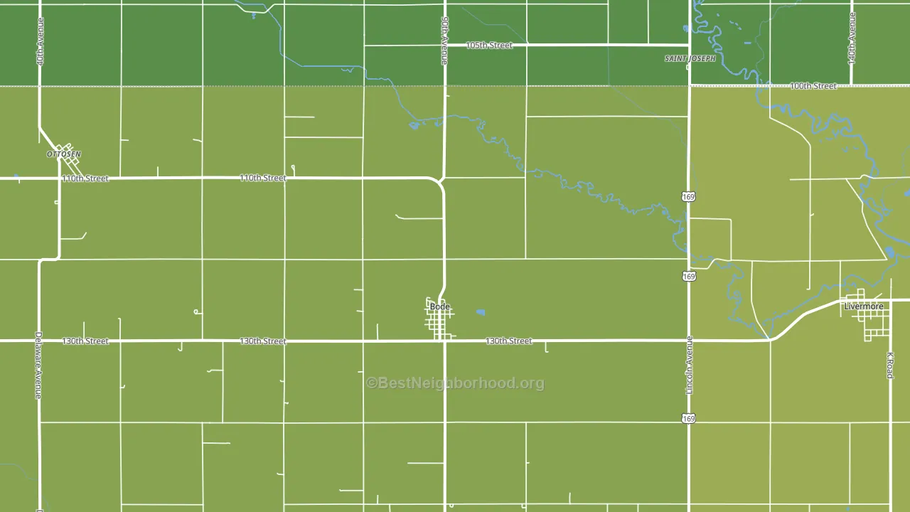 Bode, IA block-group voter-turnout map