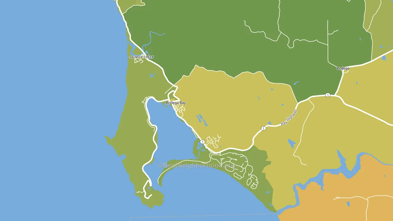Bodega Bay, CA block-group voter-turnout map