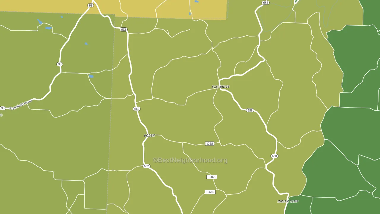 Boden, OH block-group voter-turnout map