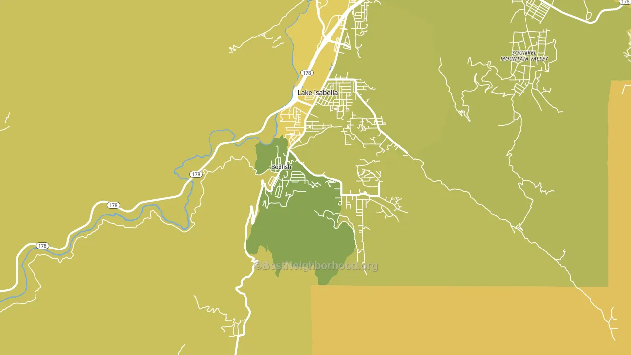 Bodfish, CA block-group voter-turnout map