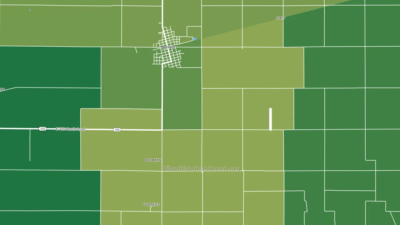 Bodman, IL block-group voter-turnout map