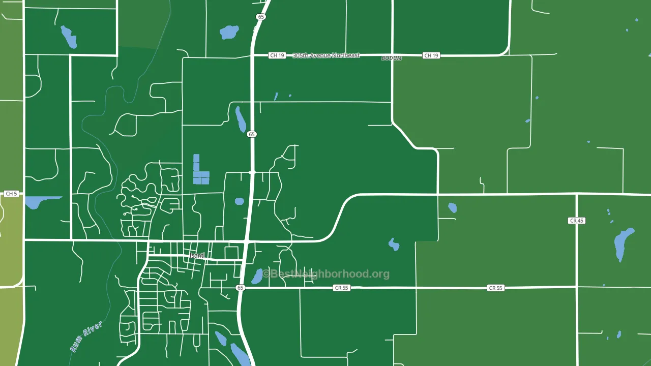 Bodum, MN block-group voter-turnout map