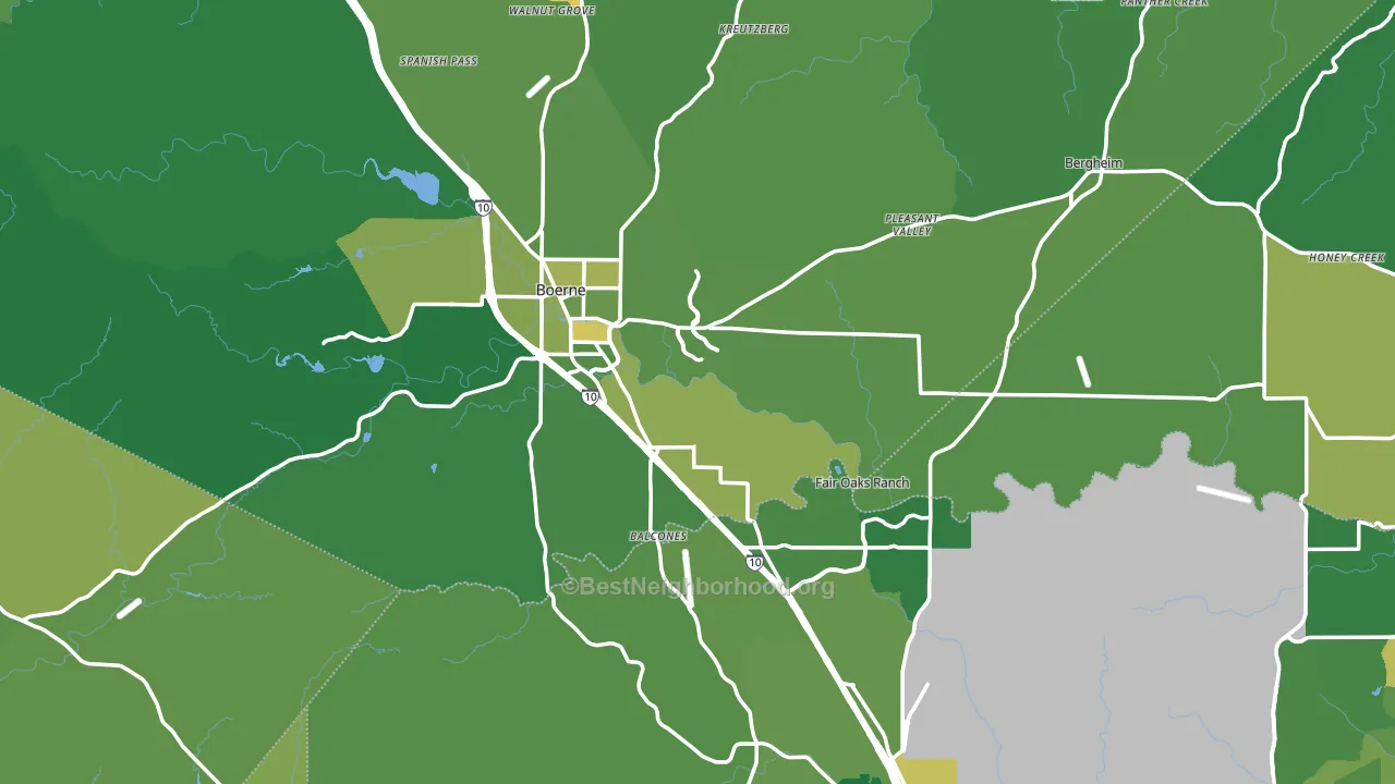 Boerne, TX block-group voter-turnout map