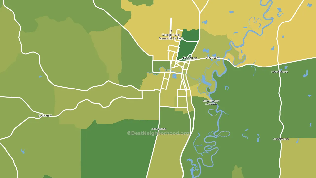 Bogalusa, LA block-group voter-turnout map