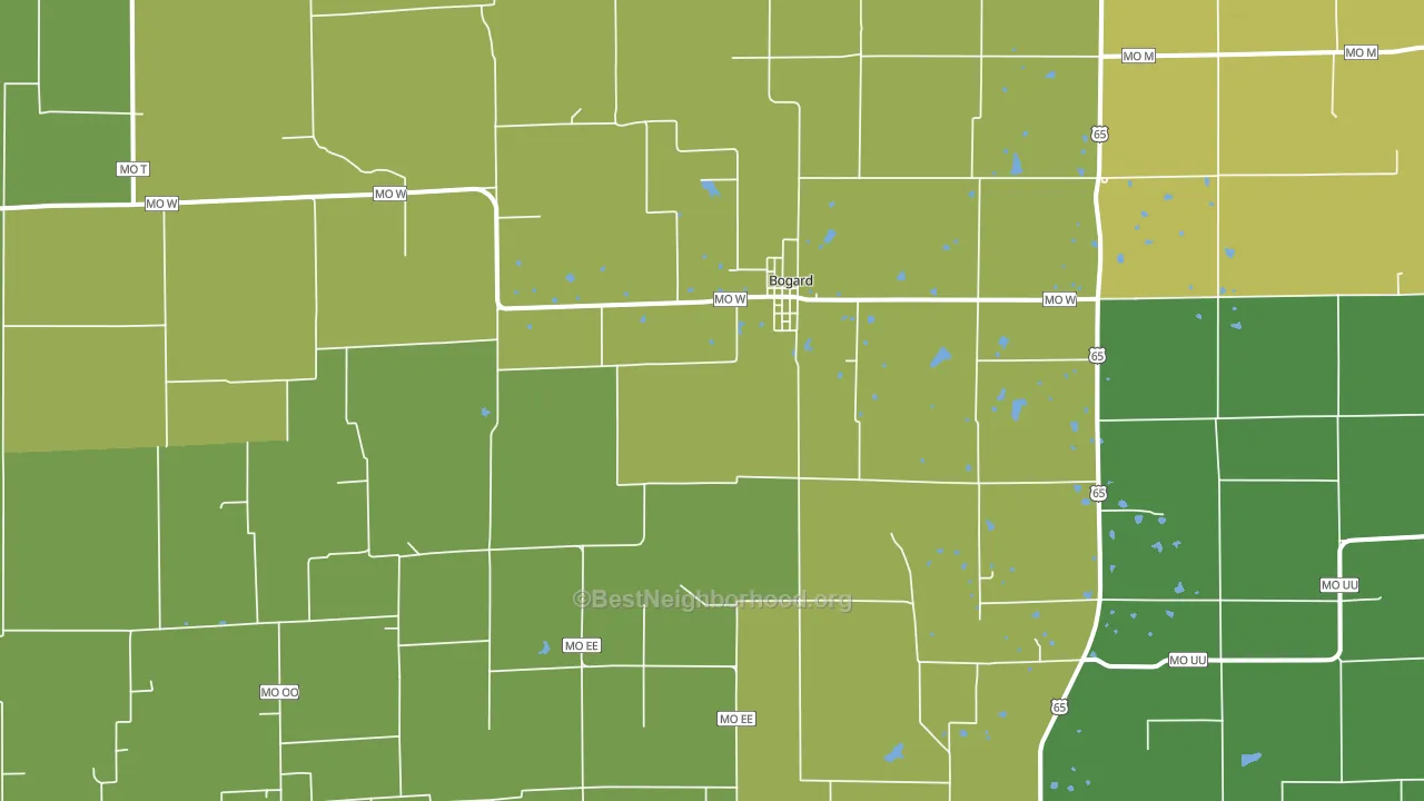 Bogard, MO block-group voter-turnout map