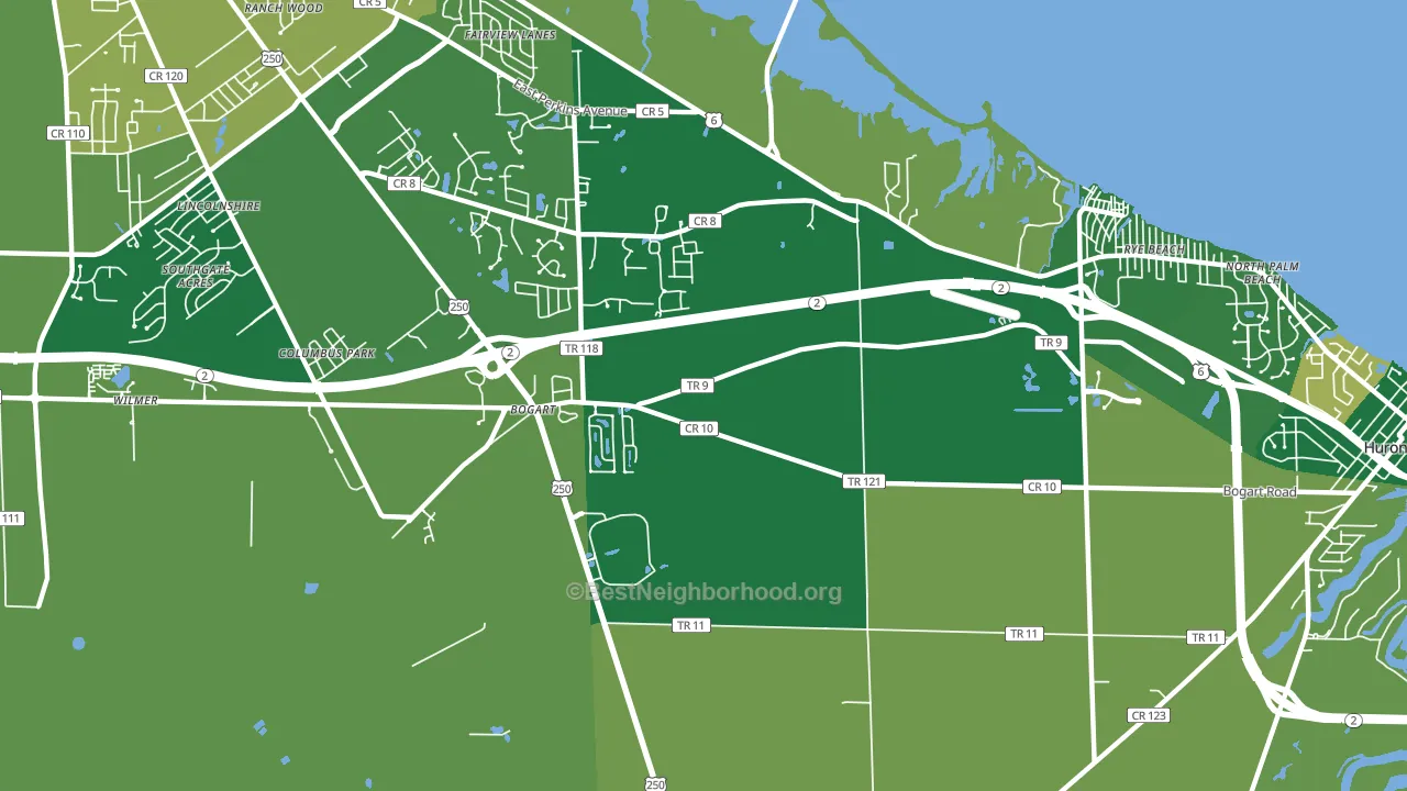 Bogart, OH block-group voter-turnout map