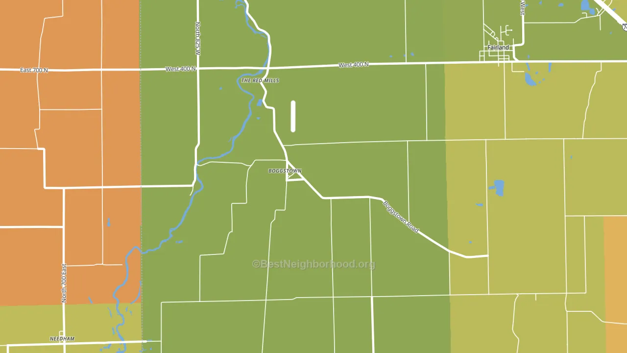 Boggstown, IN block-group voter-turnout map