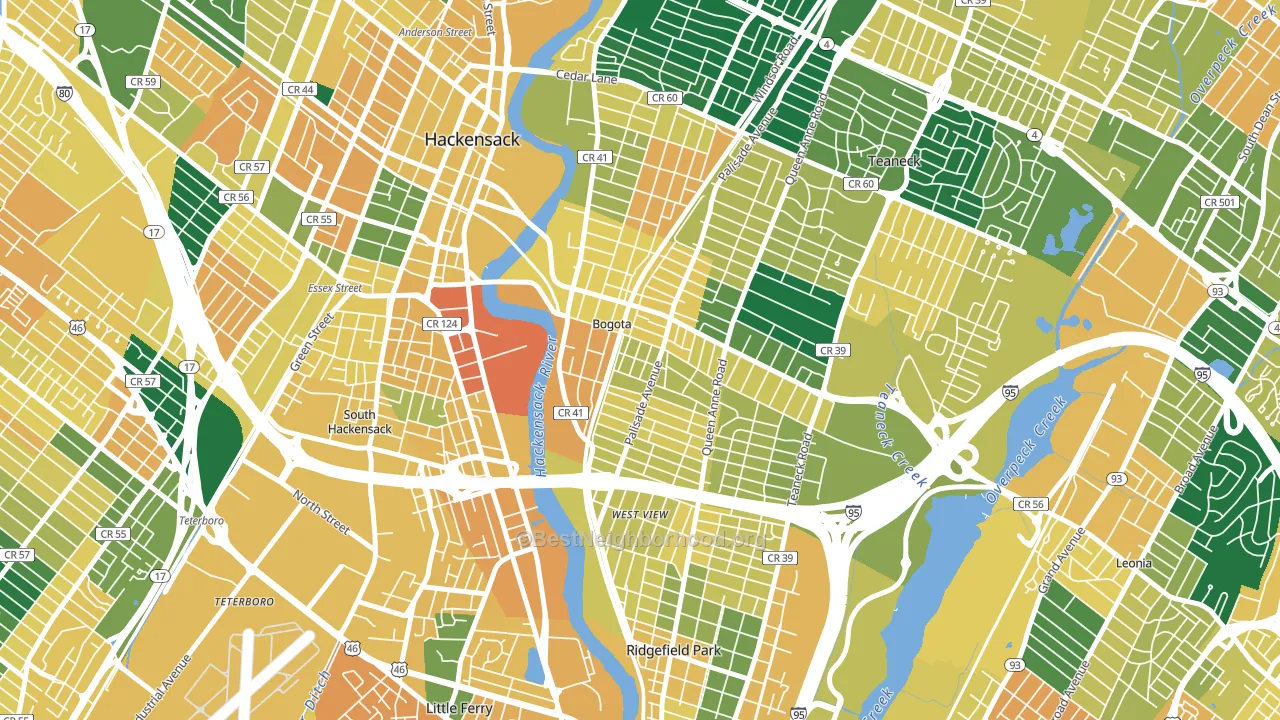 Bogota, NJ block-group voter-turnout map