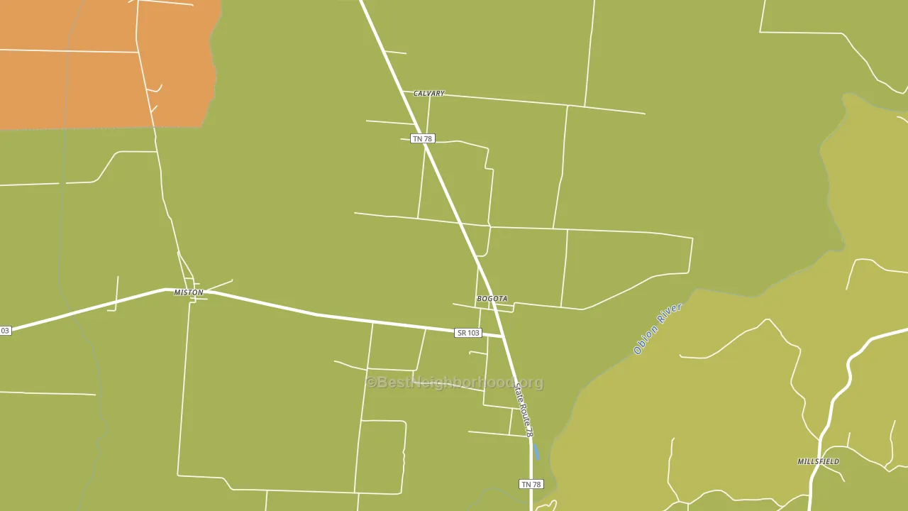 Bogota, TN block-group voter-turnout map