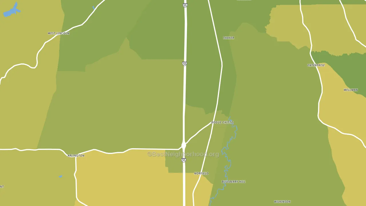 Bogue Chitto, MS block-group voter-turnout map
