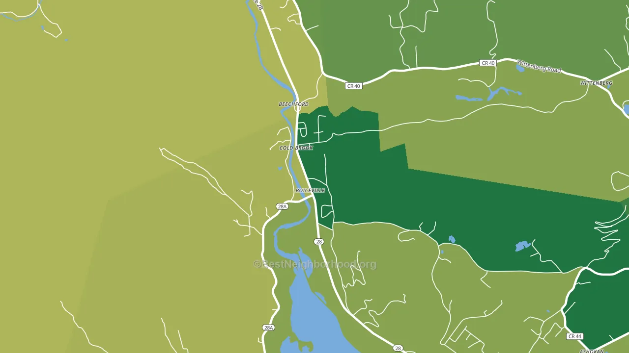 Boiceville, NY block-group voter-turnout map
