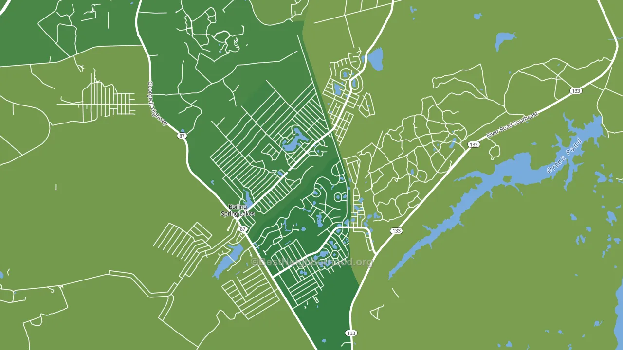 Boiling Spring Lakes, NC block-group voter-turnout map