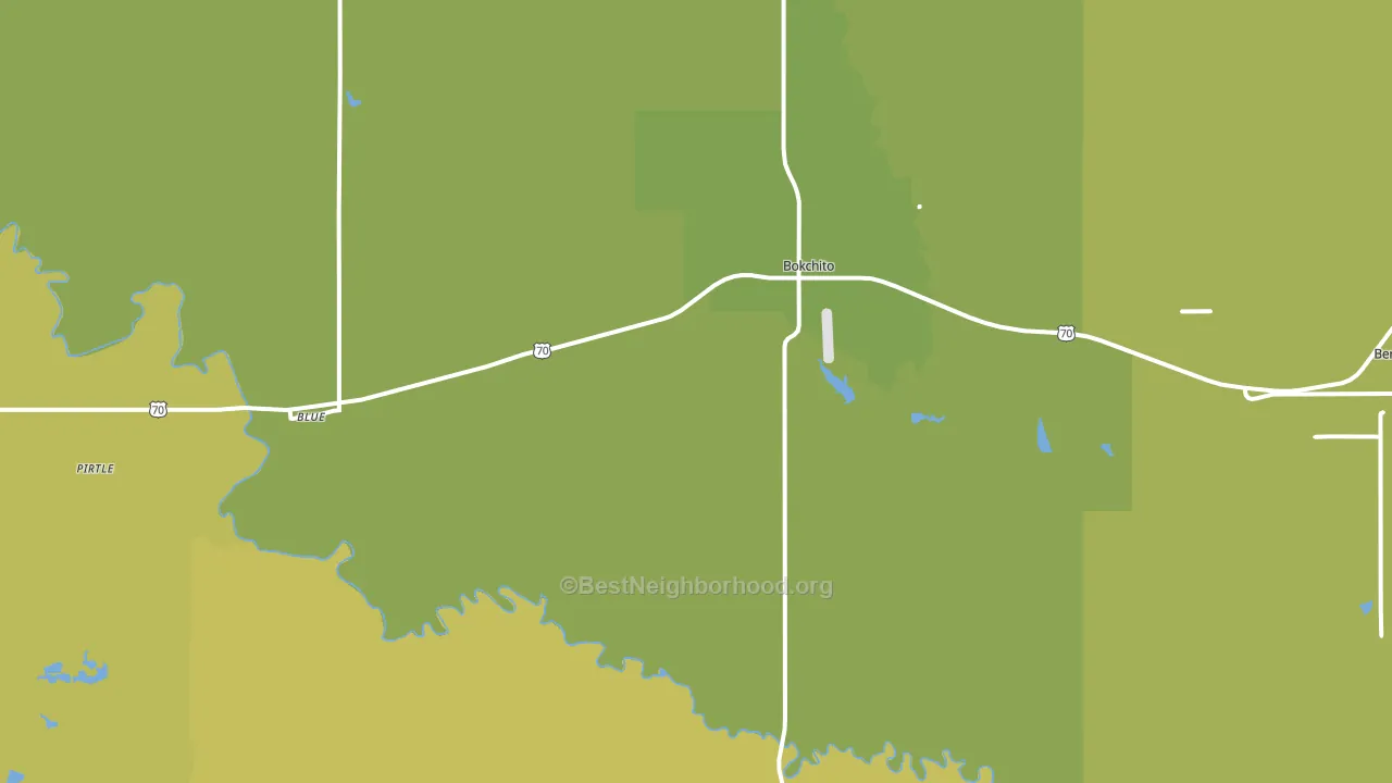 Bokchito, OK block-group voter-turnout map