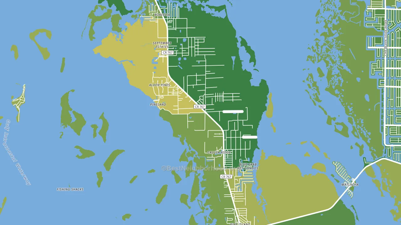 Bokeelia, FL block-group voter-turnout map