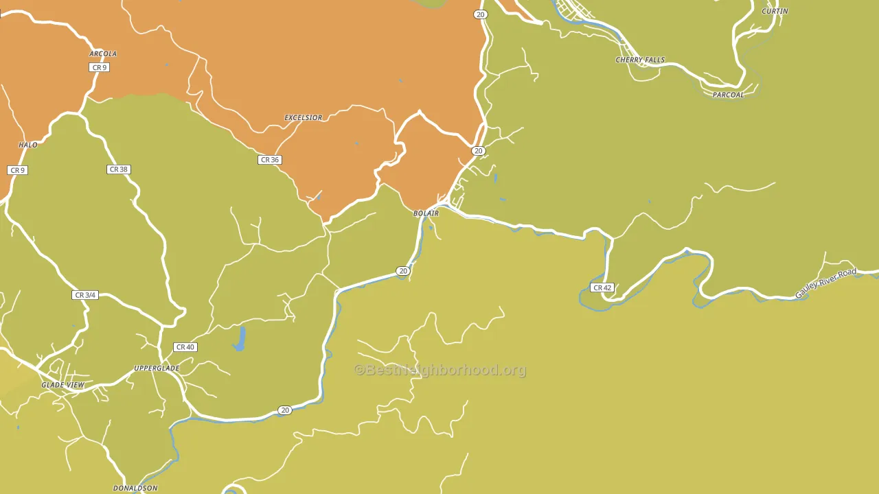 Bolair, WV block-group voter-turnout map