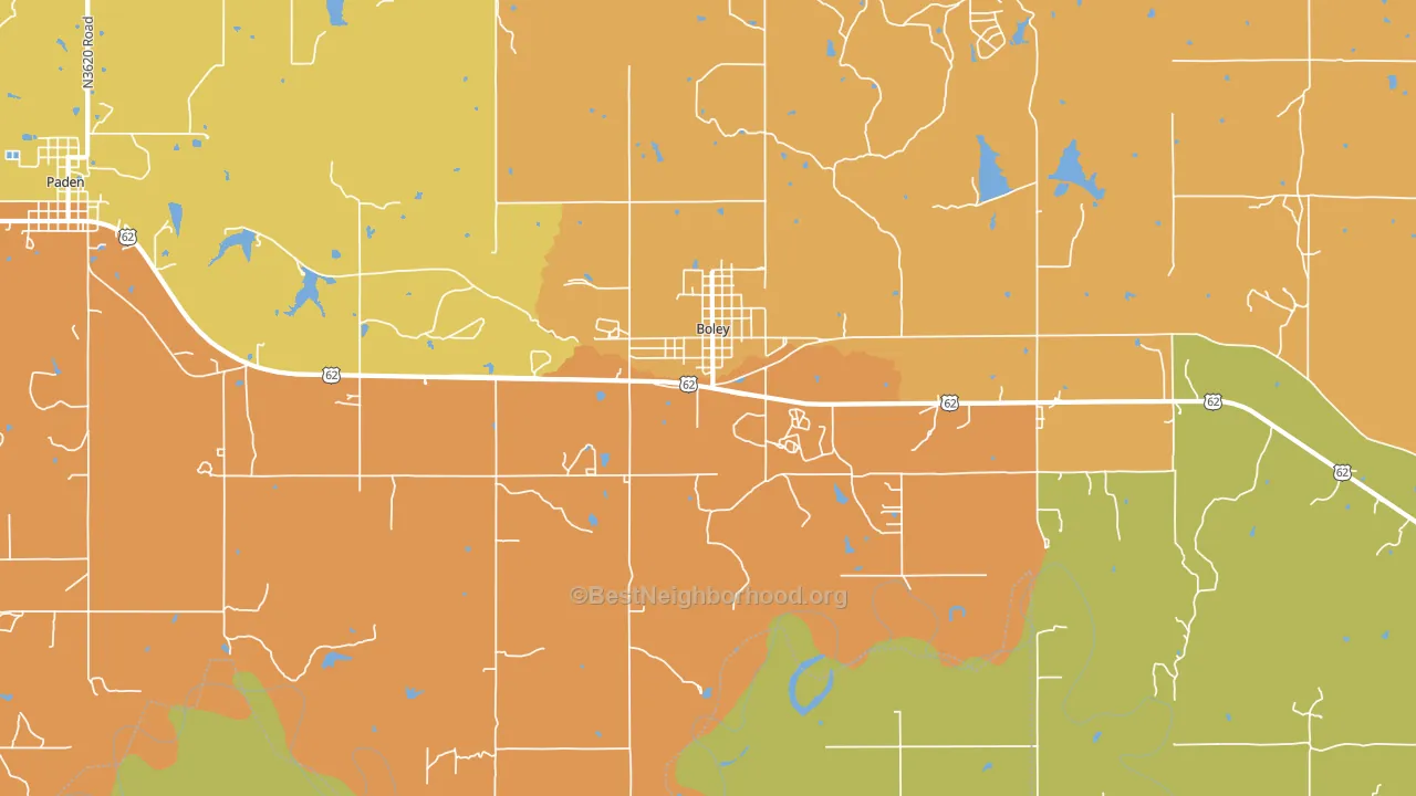Boley, OK block-group voter-turnout map