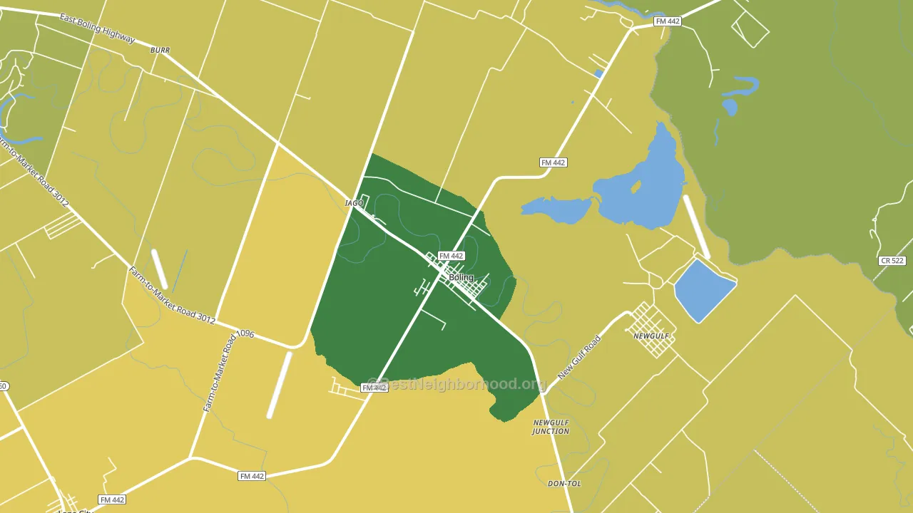Boling, TX block-group voter-turnout map