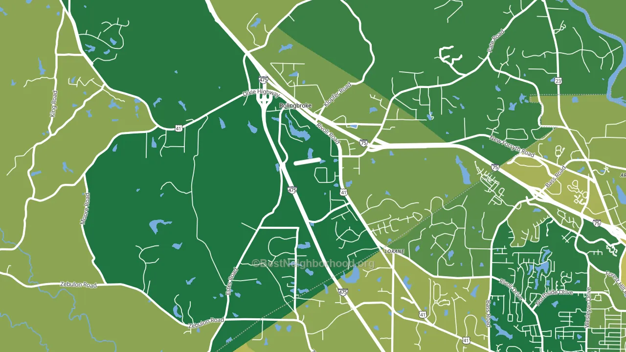 Bolingbroke, GA block-group voter-turnout map