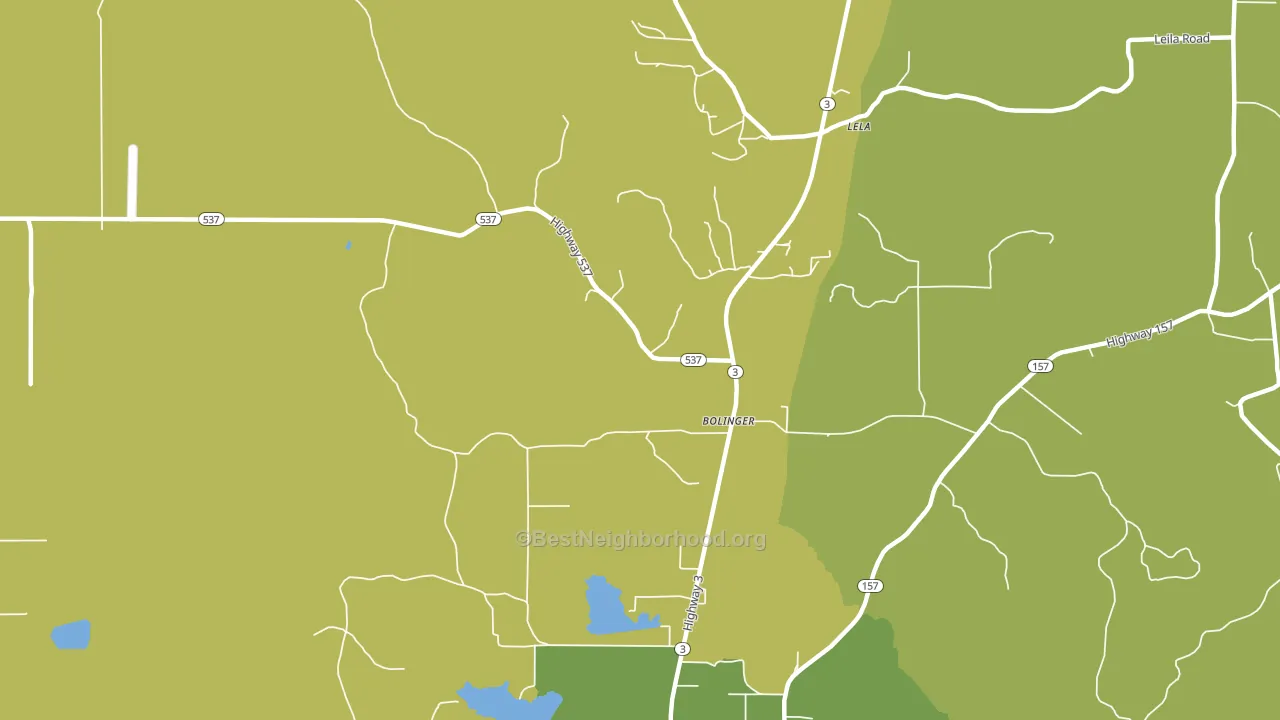 Bolinger, LA block-group voter-turnout map
