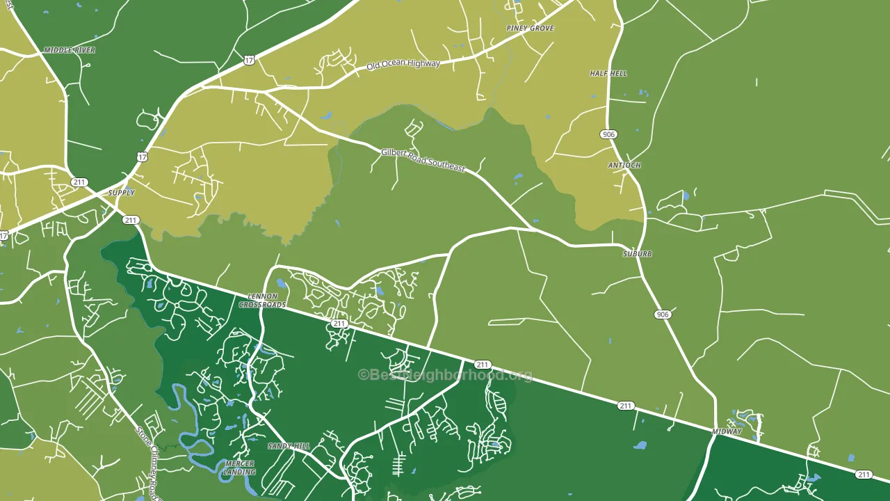 Bolivia, NC block-group voter-turnout map