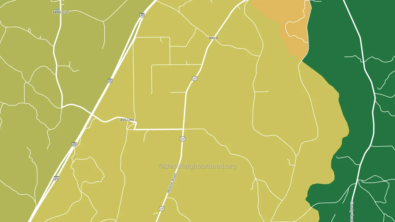 Bolling, AL block-group voter-turnout map
