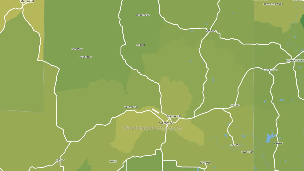 Bollinger County, MO block-group voter-turnout map