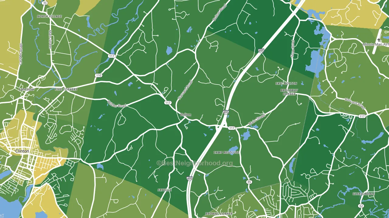 Bolton, MA block-group voter-turnout map