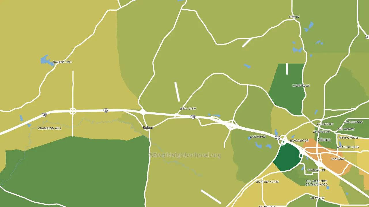 Bolton, MS block-group voter-turnout map