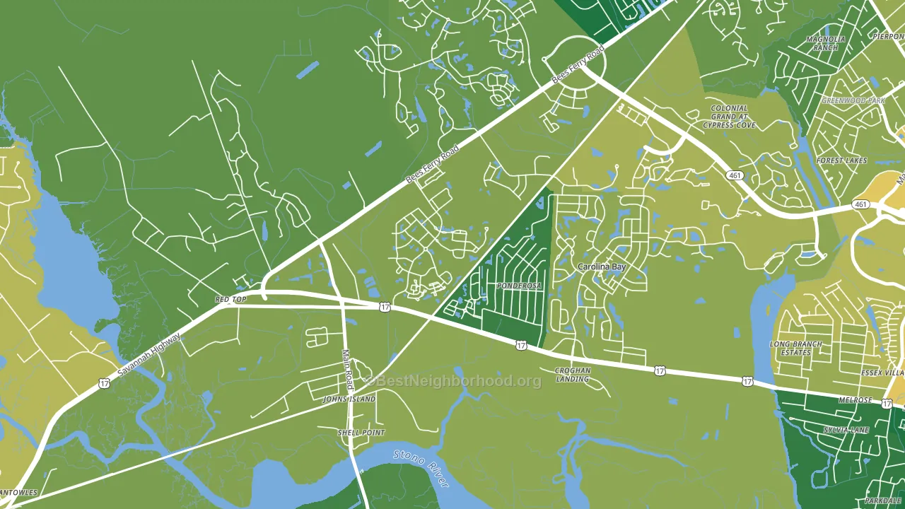 Boltons Landing, Charleston, SC block-group voter-turnout map