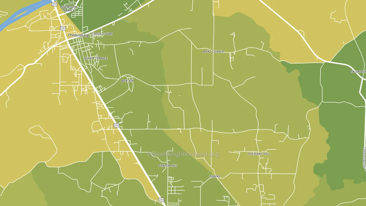 Bon Air, AL block-group voter-turnout map