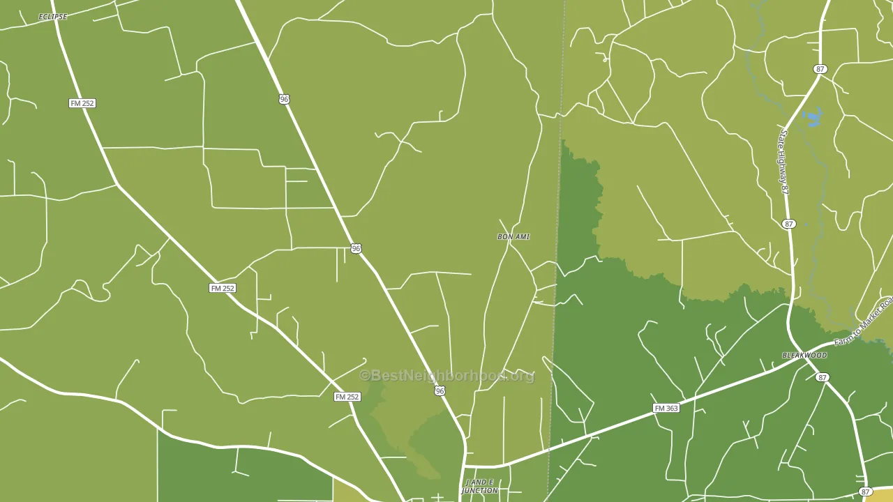 Bon Ami, TX block-group voter-turnout map
