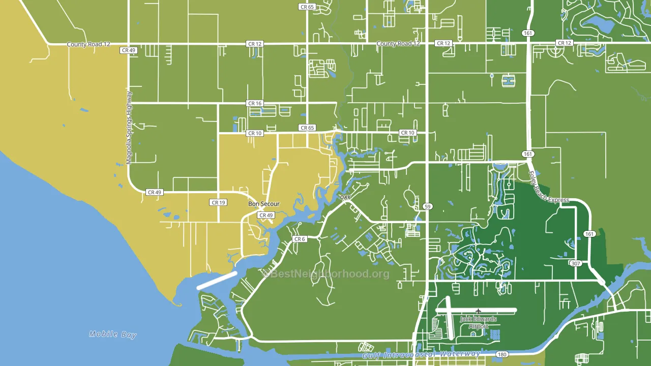 Bon Secour, AL block-group voter-turnout map