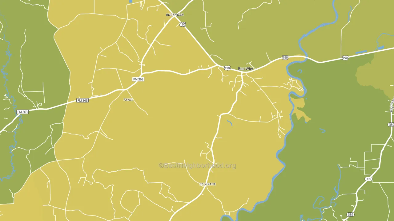 Bon Wier, TX block-group voter-turnout map