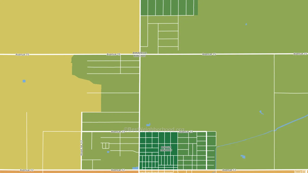 Bonadelle Ranchos-Madera Ranchos, CA block-group voter-turnout map